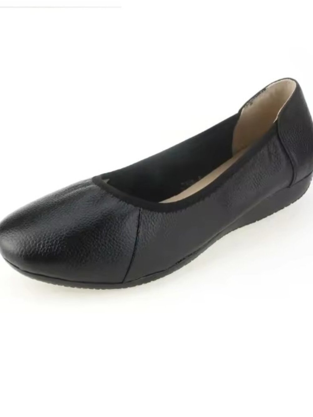 Genuine Leather Black Ballet Flat Slip On (Sz 8)
